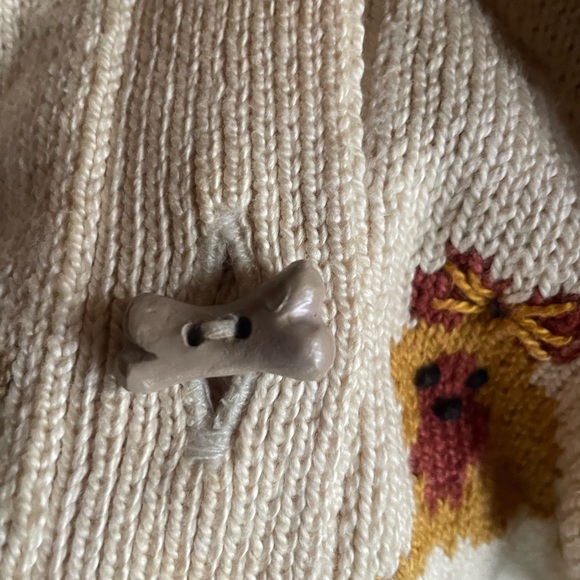 Vintage Dog with a bone Novelty Cotton Cardigan Sweater - Picture 9 of 10